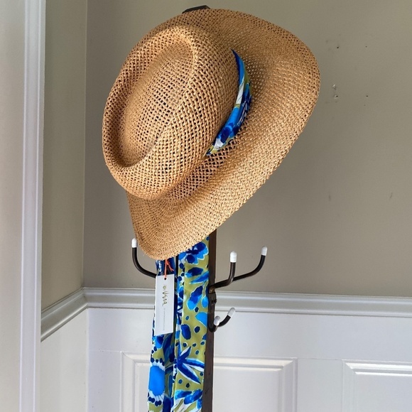 Anthropologie  Vera Scarf Trimmed Boater Hat